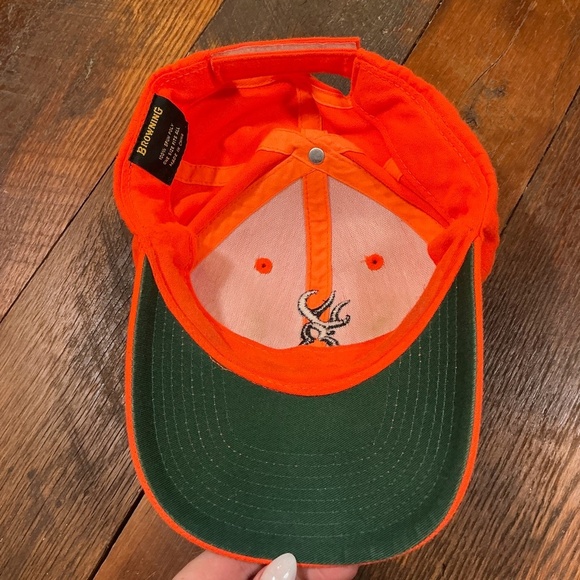 Browning Blaze Orange Hunting Cap with Buckmark Logo – One Size Fits All - Picture 5 of 5